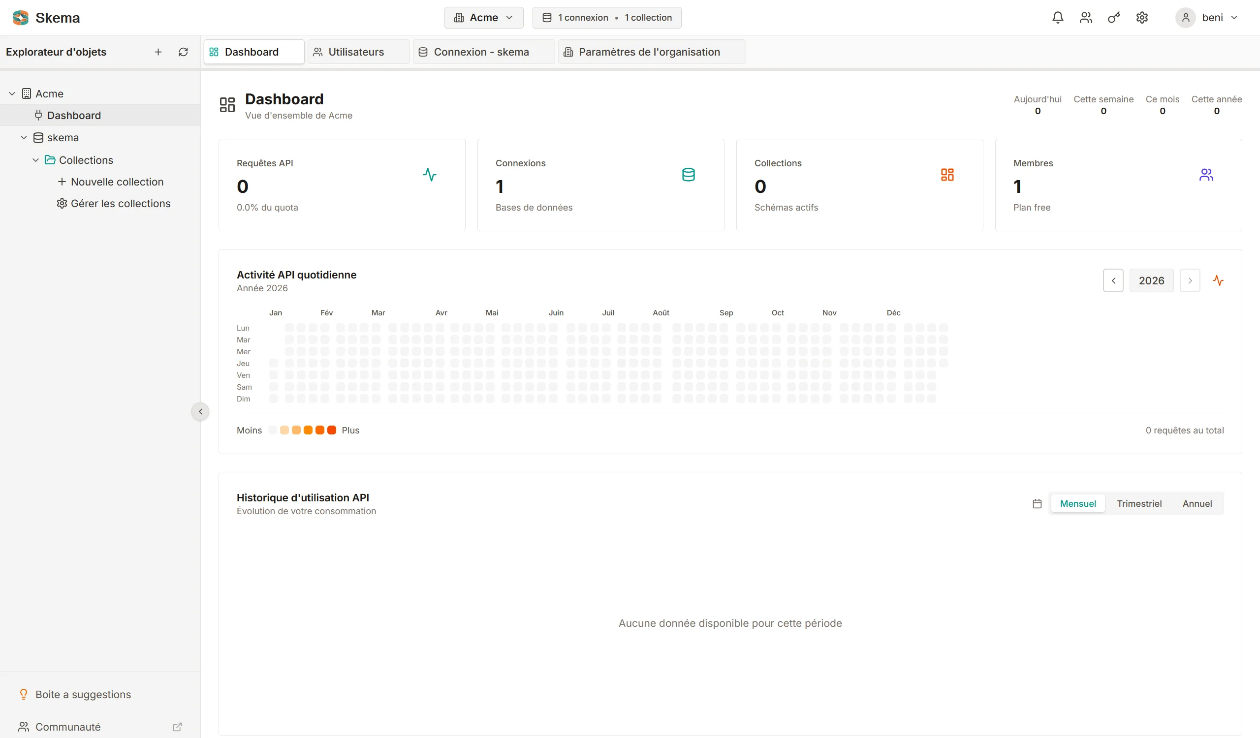 Interface Skema - Gestion des collections